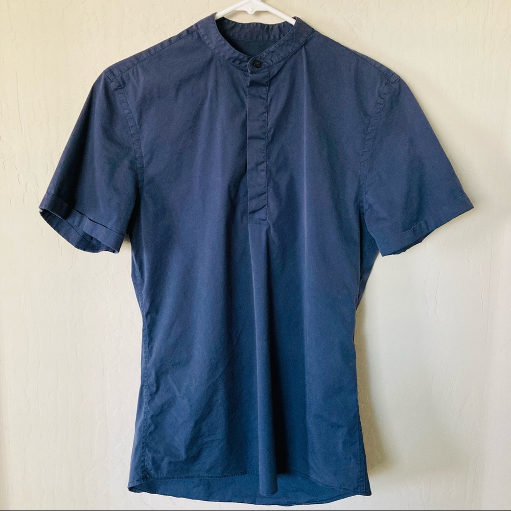 Zara Mens Slim Fit Mandarin Collar Cotton Button down Shirt